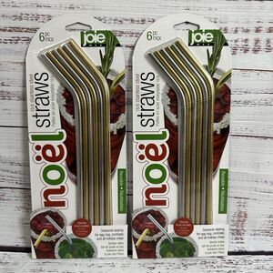 Stainless Steel straws joie Noël Collection Silver & Gold Color 6-Pack Lot of 2